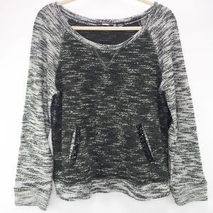 Miss Me Festive Sequin Elbow Pocket Sweater Size M